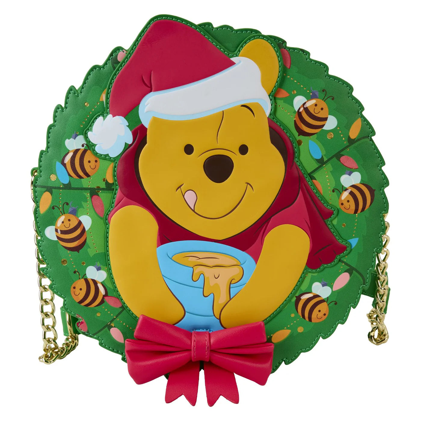 LOUNGEFLY WINNIE THE POOH XMAS WREATH CROSSBODY