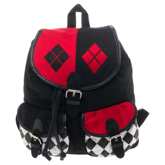 DC Comics Harley Quinn Diamonds Checkered Backpack Bioworld