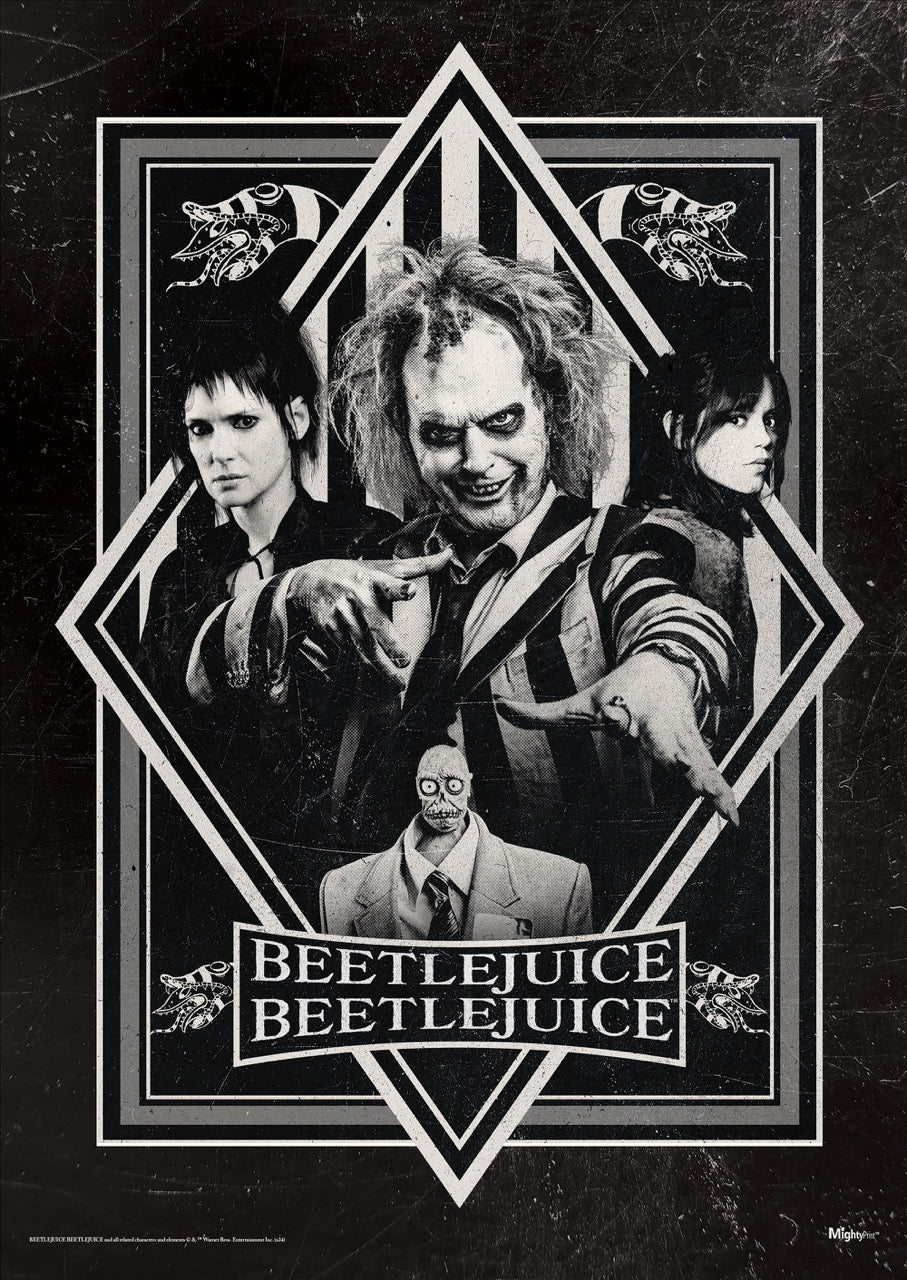 Beetlejuice Beetlejuice (Black and White) MightyPrint™ Wall Art