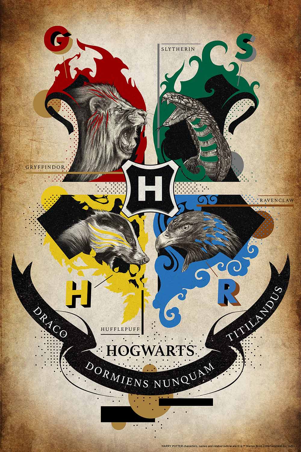 4 Houses Harry Potter Prime 3D Jigsaw Puzzle in Tin Book
Packaging 35618 300pc 18x12"
