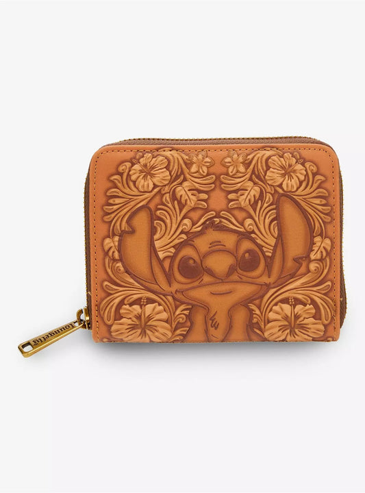 Loungefly Disney Lilo & Stitch Tonal Stitch Carving Small Zip Wallet HT/BL