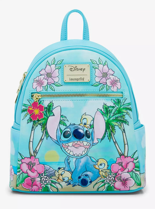 Loungefly Disney Lilo & Stitch Ducklings Beach Mini Backpack HT/BL