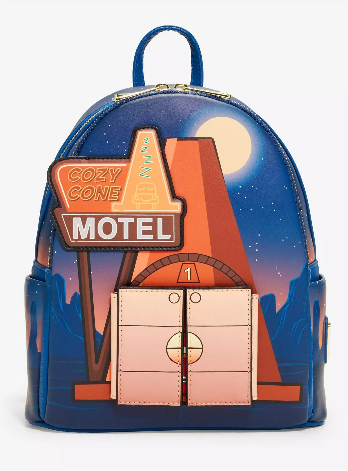 Loungefly Disney Pixar Cars Cozy Cone Motel Glow-in-the-Dark Mini Backpack HT/BL