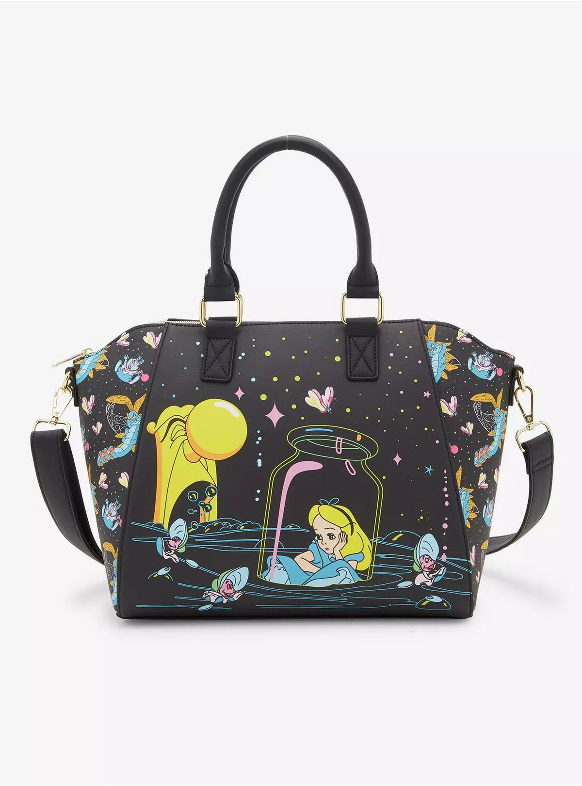 Loungefly Disney Alice In Wonderland Floating Bottle Satchel Bag HT/BL