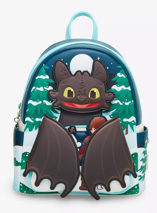 Loungefly DreamWorks How to Train Your Dragon Winter Scene Mini Backpack HT/BL