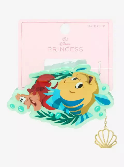 Disney Princess The Little Mermaid Flounder & Sebastian Claw Clip with Charm HT/BL