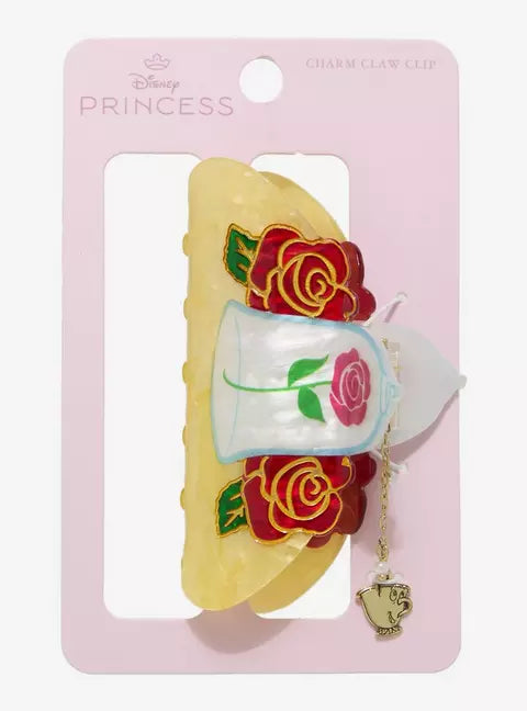 Disney Beauty and the Beast Belle Rose Claw Clip with Charm HT/BL