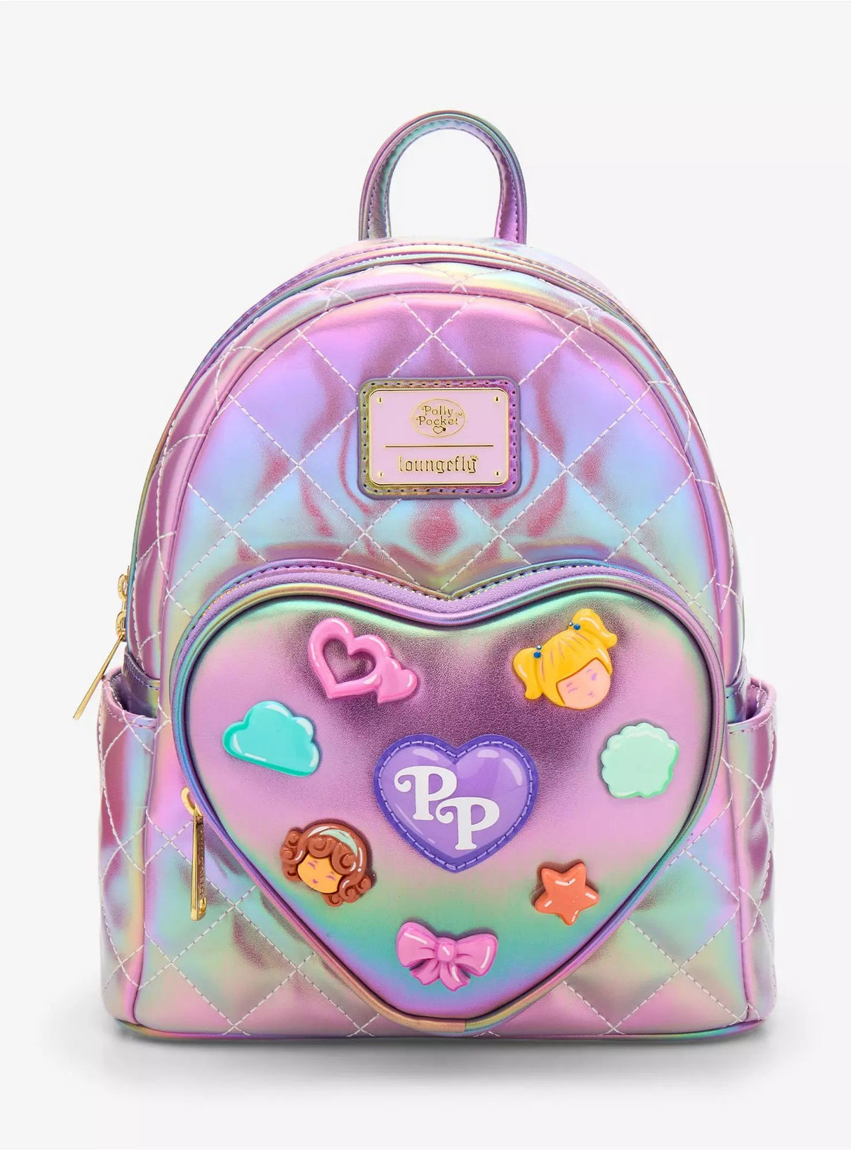 Loungefly Polly Pocket™ Iridescent Quilted Heart Mini Backpack HT/BL