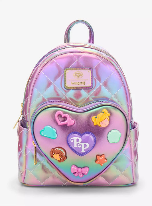Loungefly Polly Pocket™ Iridescent Quilted Heart Mini Backpack HT/BL