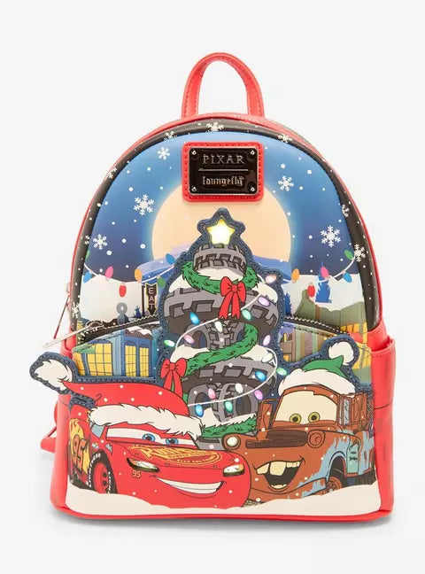 Loungefly Disney Pixar Cars Holiday Light-Up Mini Backpack HT/BL