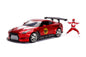 Jada 1/24 "Hollywood Rides" 2009 Nissan GT-R (R35) w/ figure