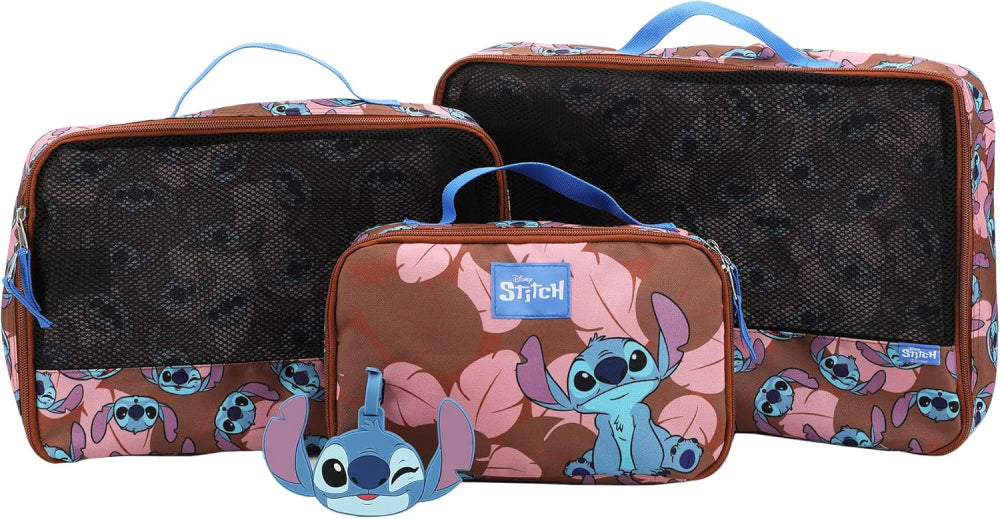 Disney - Lilo & Stitch - Brown 3 Piece Packing Cubes With
Luggage Tag