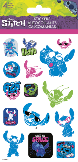 DISNEY - STITCH - FREE STYLE - STANDARD 4 SHEET STICKERS