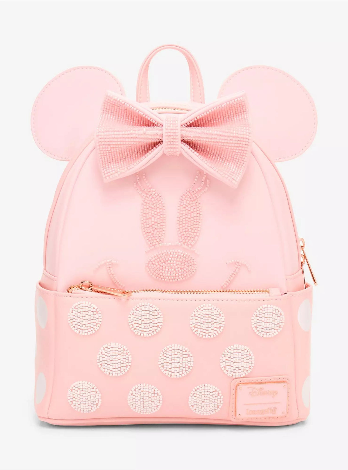 Loungefly Disney Minnie Mouse 3D Ears Beaded Mini Backpack HT/BL