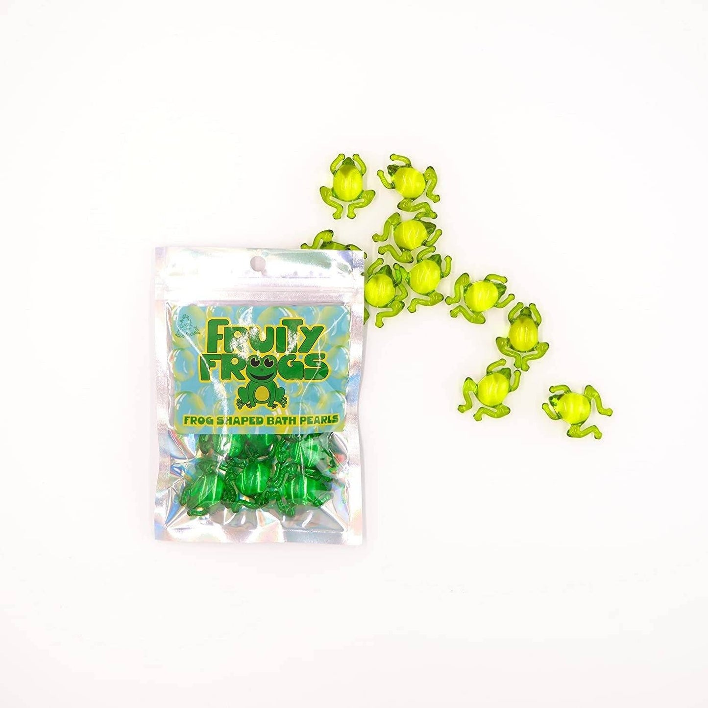 Fruity Frogs - 10 perles de bain parfumées au kiwi en forme de grenouille Bare Boutique