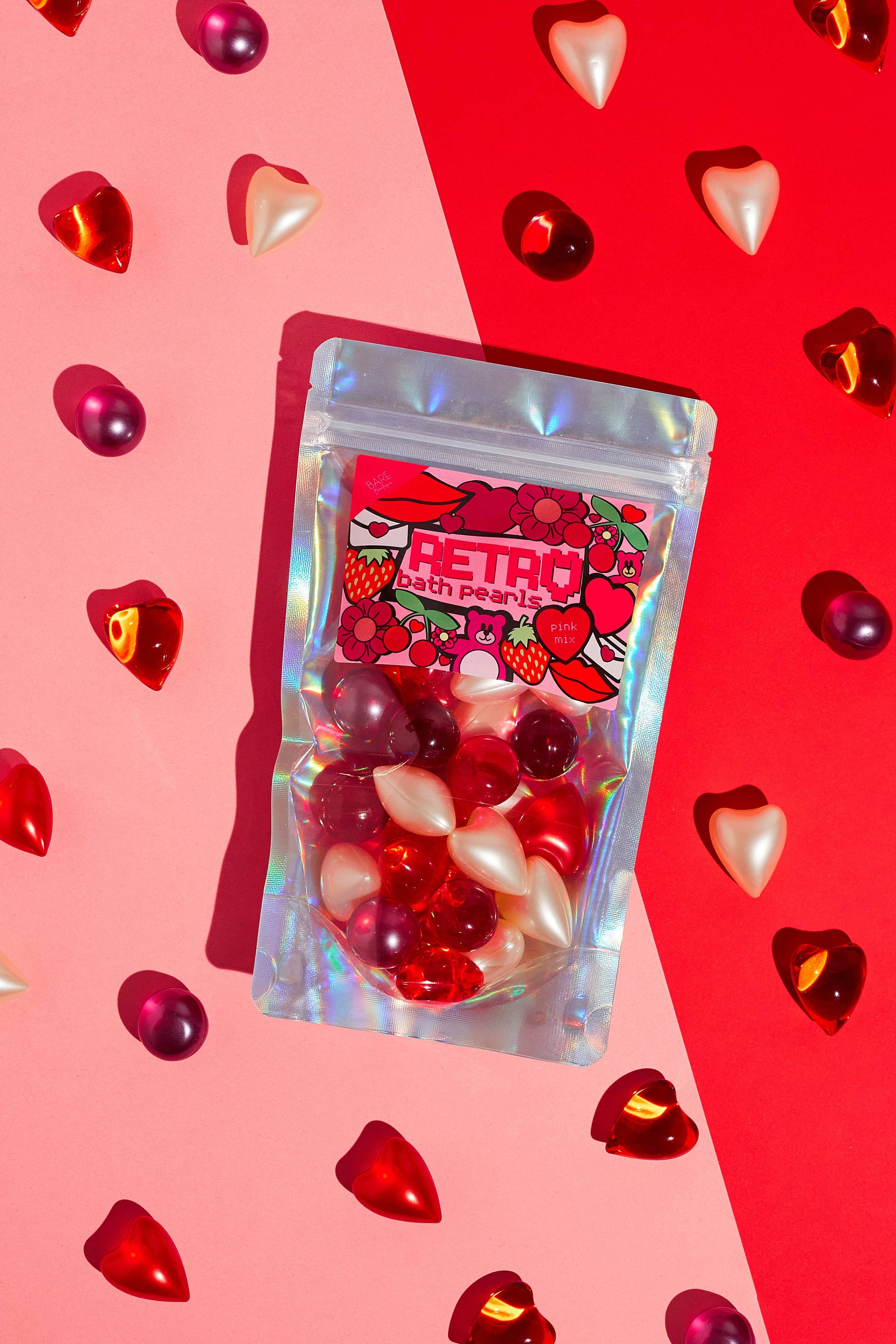 Lot de 30 perles de bain rétro des années 90. Édition Saint-Valentin Bare Boutique