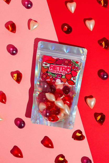 Lot de 30 perles de bain rétro des années 90. Édition Saint-Valentin Bare Boutique