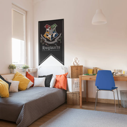 Drapeau Harry Potter avec emblème de Poudlard (30 x 50 pouces)