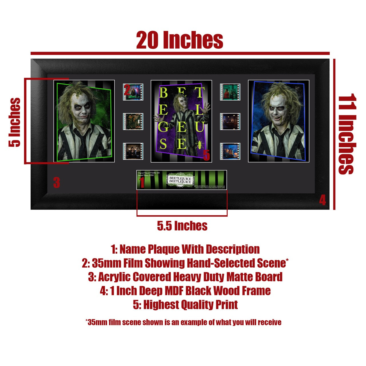 Beetlejuice Beetlejuice (S1) Limited Edition Trio Framed FilmCells Presentation