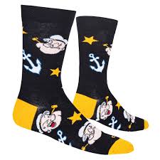 Popeye Anchor Toss - Mens Crew Folded - Cool Socks Ma boutique