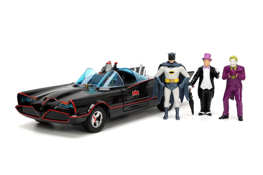 Jada 1/24 "Hollywood Rides" 1966 Classic TV Series Batmobile with Batman, Robin, Penguin & Joker HPD