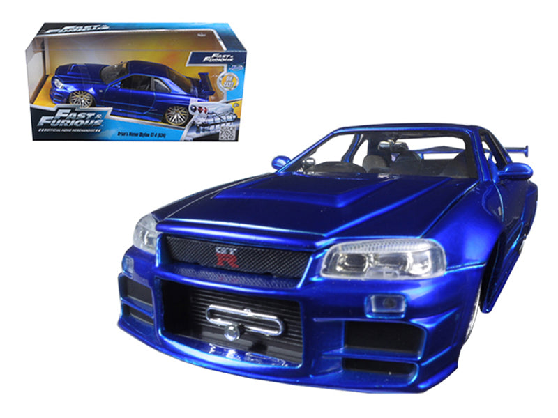 Jada 1/24 "Fast & Furious" Brian's 2002 Nissan Skyline R34 Blue HPD