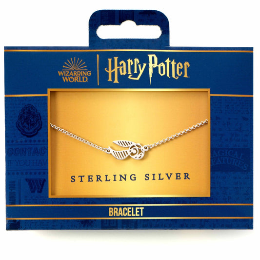 Bracelet Harry Potter en argent sterling avec breloque de mouchard doré